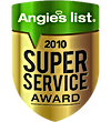Angie's List Super Service Award logo, showing 5 star reviews for  Main Water Line Repair Reviews Portland